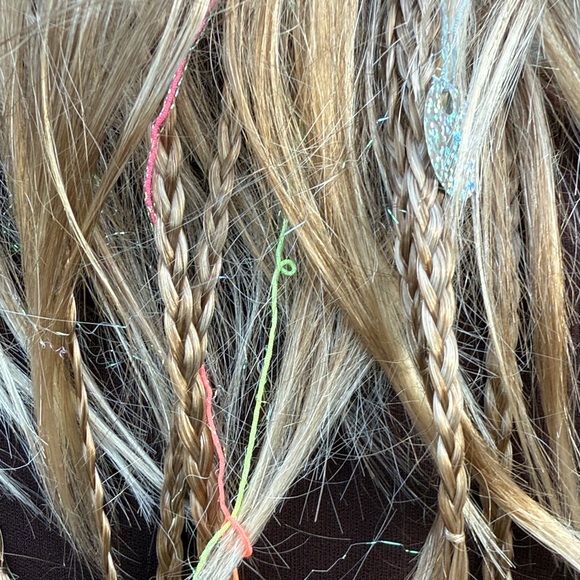 Vibrant Burgundy Headband and Blonde Scrunchie With Hair Extensions - Set of 2 - Picture 5 of 8